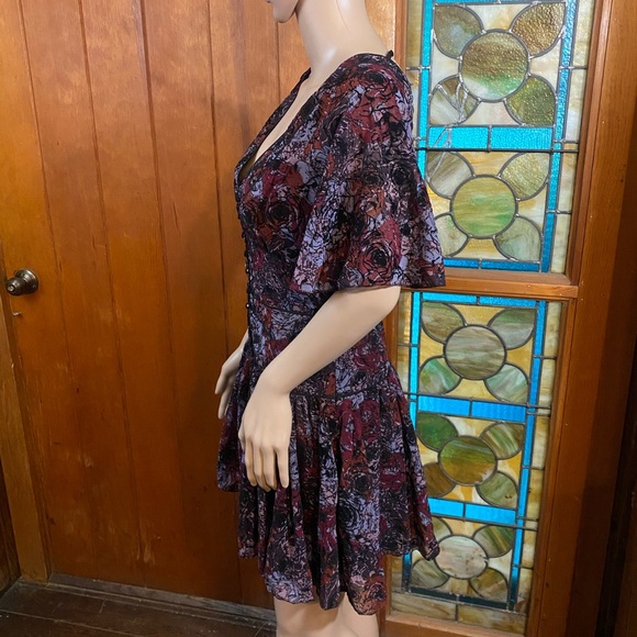Free People Purple And Red Floral Mini Dress - Picture 10 of 16